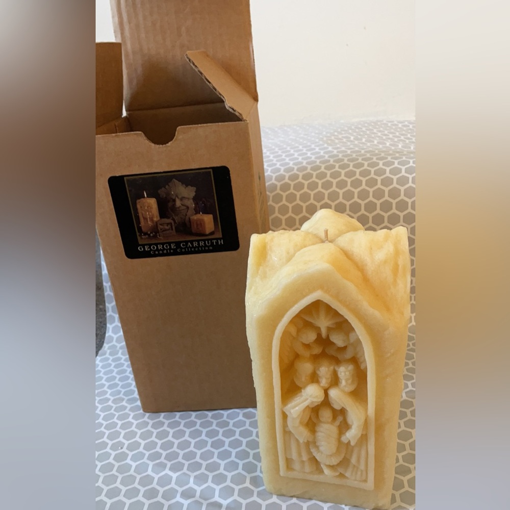 Nativity candle carved by Ohio Artist, George Carruth